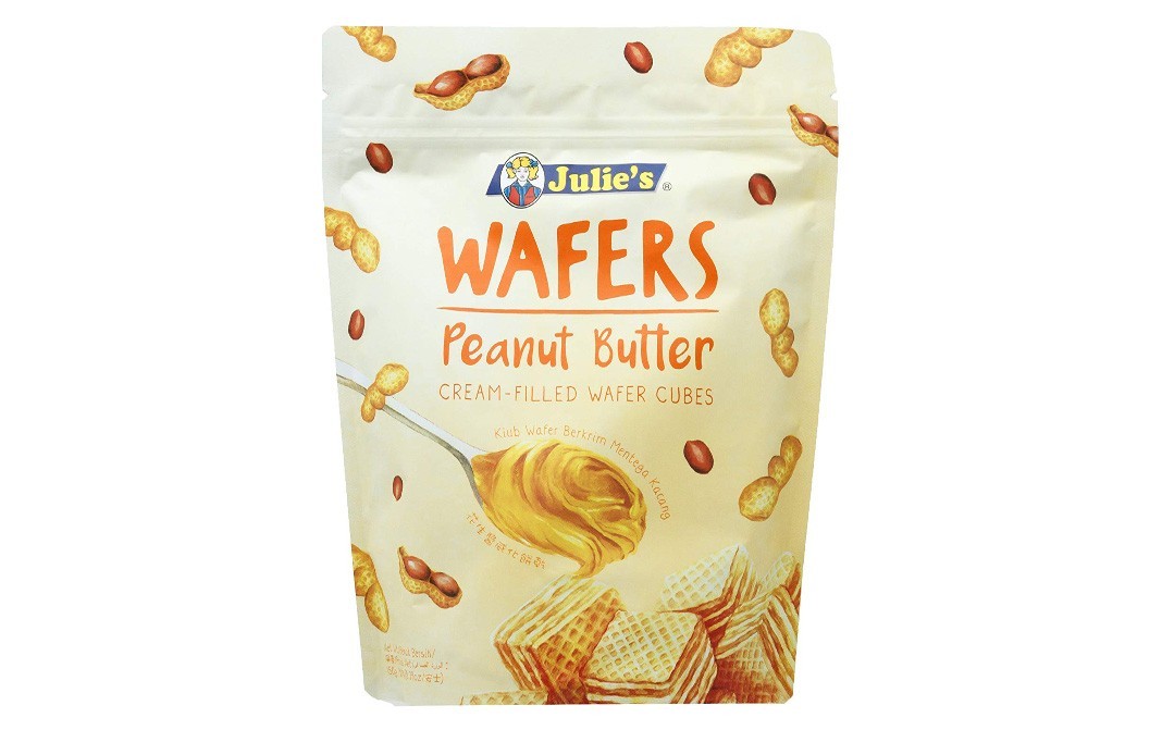 Julie's Wafers, Peanut Butter Cream- Filled Water Cubes   Pack  150 grams